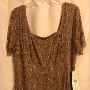 Mocha Medallion Tiered Gown